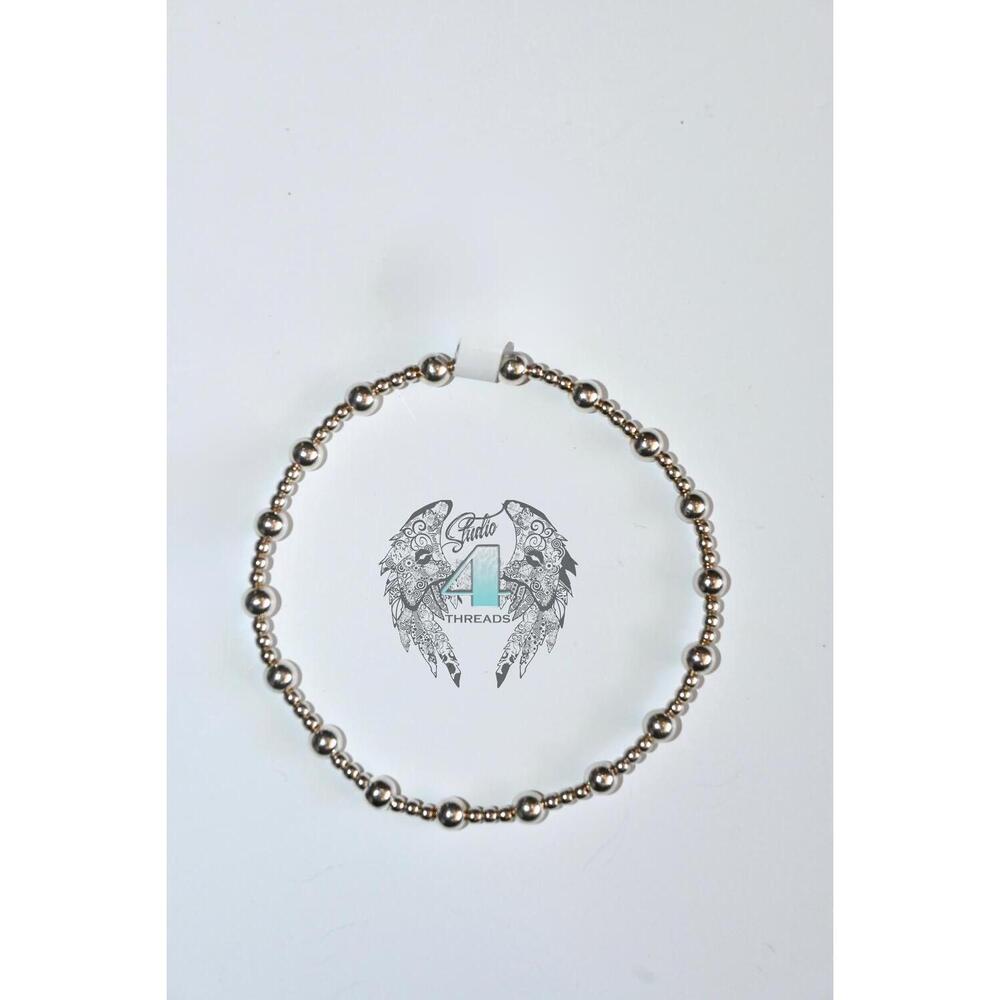 NEW BARA BOHEME women's angelina stretchy bracelet in silver